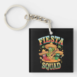 Fiesta Squad Funny Cinco De Mayo Mexican Party Key Ring