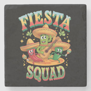 Fiesta Squad Funny Cinco De Mayo Mexican Party Stone Coaster