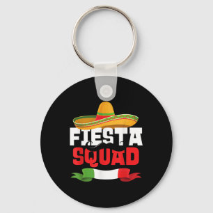 Fiesta Squad Funny Cinco De Mayo Mexican Sombrero Key Ring