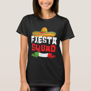 Fiesta Squad Funny Cinco De Mayo Mexican Sombrero T-Shirt