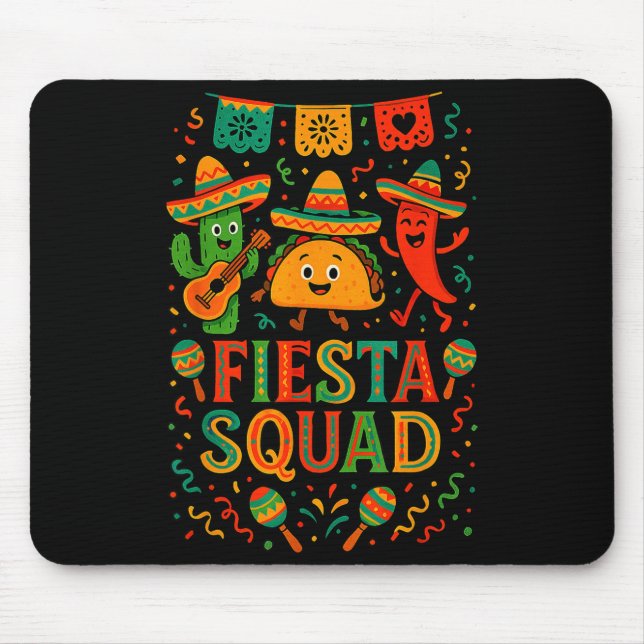 Fiesta squad funny cinco de mayo sombrero cactusFi Mouse Mat (Front)