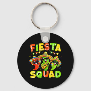 Fiesta Squad Funny Mexican for Kids Men Women Key Ring
