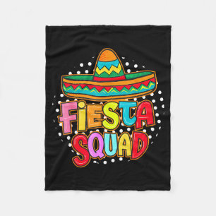 Fiesta squad happy cinco de mayo mexican sombreroF Fleece Blanket