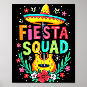 Fiesta squad matching cinco de mayo mexican party poster