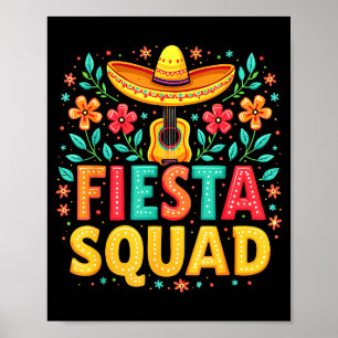 Fiesta squad matching cinco de mayo mexican party poster