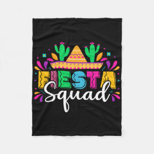 Fiesta Squad Mexican Party Cinco De Mayo Fleece Blanket