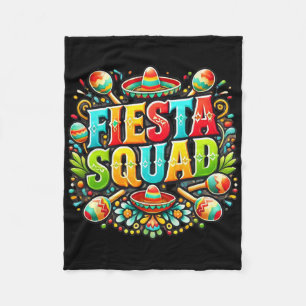 Fiesta Squad Mexican Shirts Cinco De Mayo Hispanic Fleece Blanket