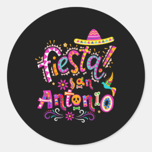 Fiesta Squad San Antonio Texas Cinco De Mayo Lets Classic Round Sticker