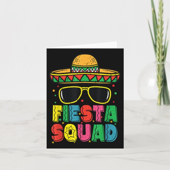 Fiesta Squad Sombrero Cinco De Mayo Mexican Fiesta Card (Front)