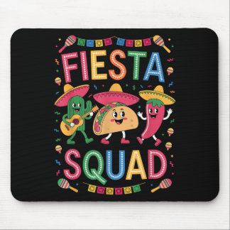 Fiesta squad taco cactus pepper chili funny cincoF Mouse Mat