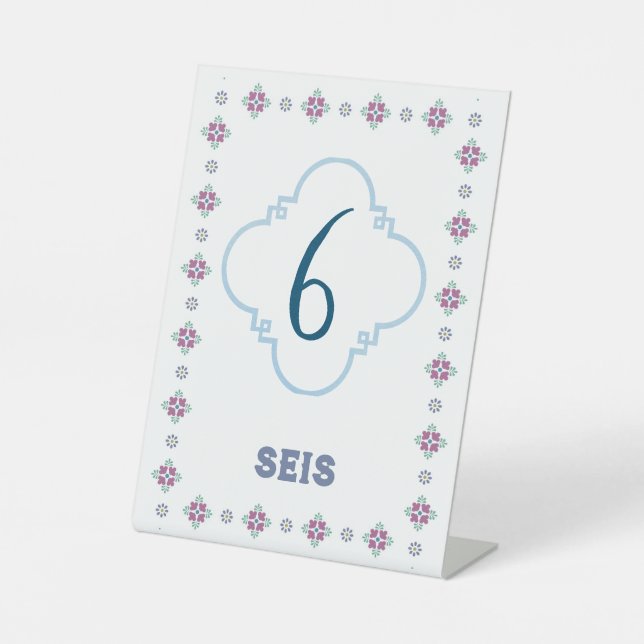 Fiesta Table Numbers Pedestal Sign (Front)
