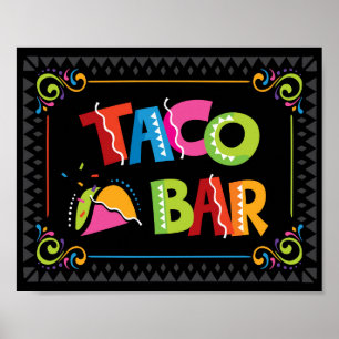 Fiesta TACO BAR Party Sign Print