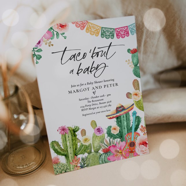 Fiesta Taco 'Bout A Baby Cactus Baby Shower Invitation (Creator Uploaded)