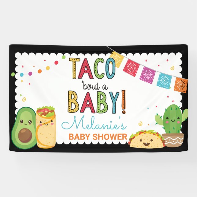 Fiesta Taco Bout' A Baby Mexican Baby Shower Banner (Horizontal)