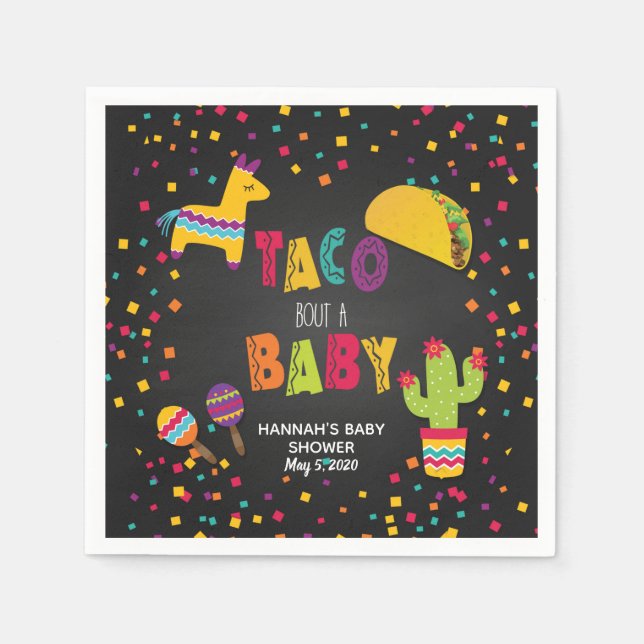 Fiesta Taco Bout a Baby Napkin - Customisable (Front)