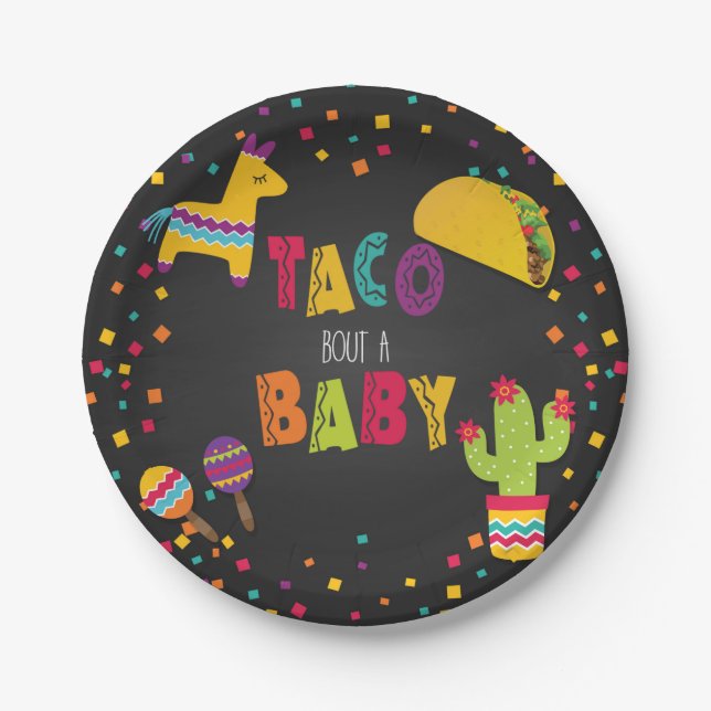 Fiesta Taco Bout a Baby Paper Plate - Baby Shower (Front)