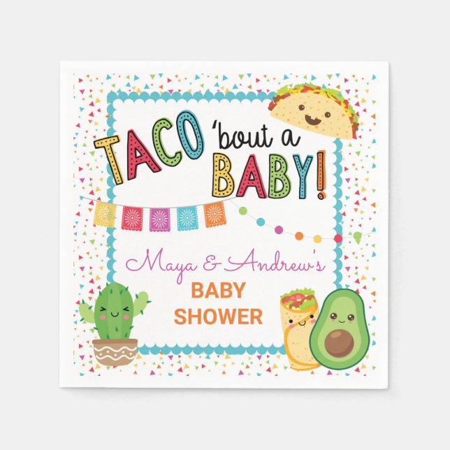 Fiesta Taco Bout A Baby Shower Paper Napkin (Front)