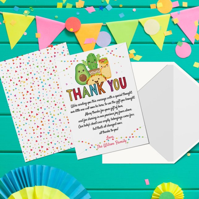 Fiesta Taco Bout A Baby Shower Thank You Card (Creator Uploaded)