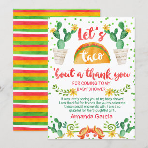 Fiesta Taco Bout A Baby Thank You Card