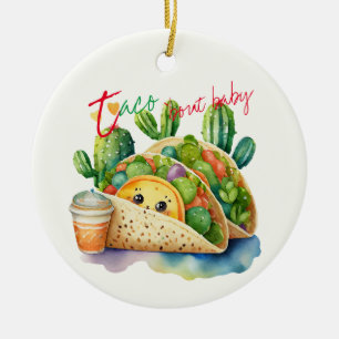 Fiesta Taco 'bout Baby Shower Cute Fun Modern Ceramic Tree Decoration