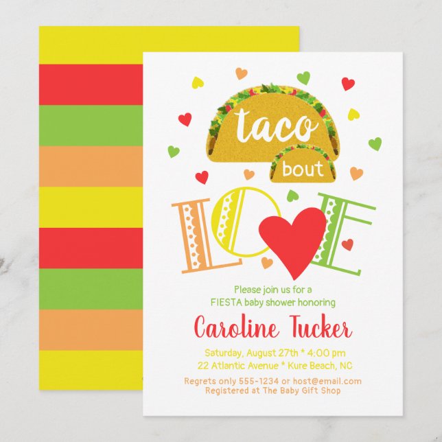Fiesta Taco Bout Love Baby Shower Invitation (Front/Back)