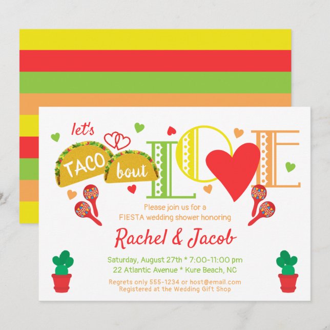 Fiesta Taco Bout Love Bridal Shower Invitation (Front/Back)