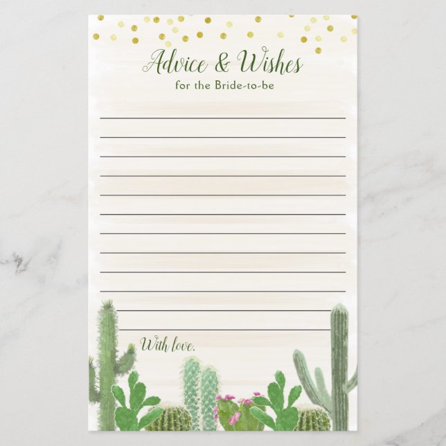 Fiesta Taco Bout Love Bridal Shower Wedding Advice (Front)