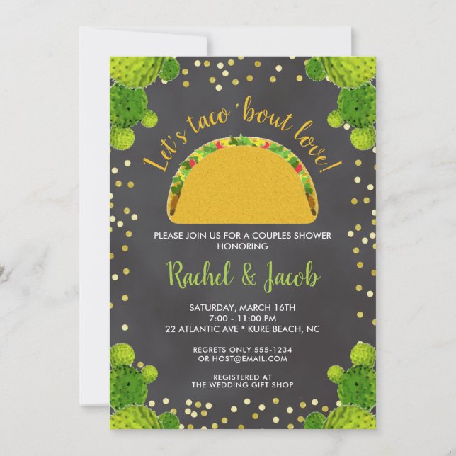 Fiesta Taco Bout Love Couples Wedding Shower Invitation (Front)