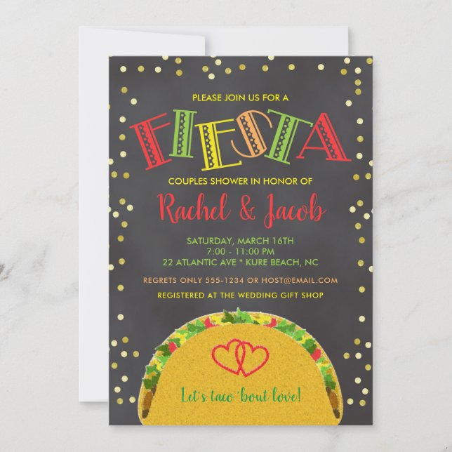 Fiesta Taco Bout Love Couples Wedding Shower Invitation (Front)