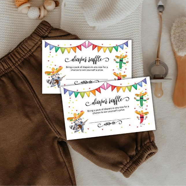 Fiesta Taco Cactus Diaper Raffle Baby Shower Enclosure Card (Fiesta Taco Cactus Diaper Raffle Baby Shower Enclosure Card)