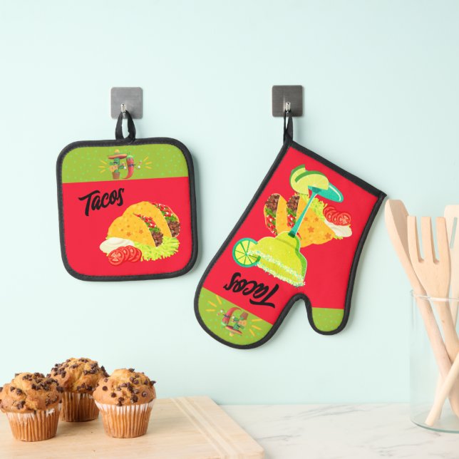 Fiesta Taco Fun Oven Mitt & Pot Holder Set (Insitu(Hanging))