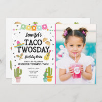 Fiesta Taco Twosday Cactus Girl 2nd Birthday Party