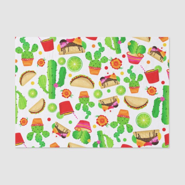 Fiesta Tacos Taco Tuesday Colourful Cinco de Mayo Tissue Paper (Front)