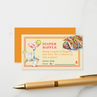 Fiesta Tacos Tequila Baby Shower Diaper Raffle Enclosure Card