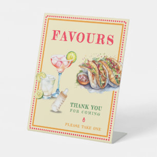 Fiesta Tacos Tequila Baby Shower Favours Thank you Pedestal Sign