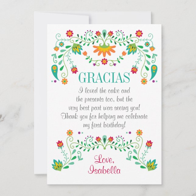 Fiesta Thank You Card Any Occasion (Front)