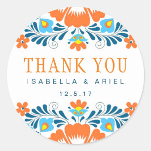 Fiesta Thank You Sticker