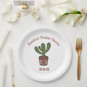 Fiesta Theme Bridal Shower Personalised Cactus Paper Plate