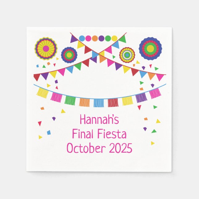 Fiesta Theme Cocktail Napkin (Front)