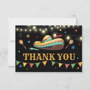 Fiesta Theme Party Flat Thank You Card