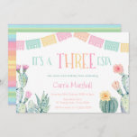 Fiesta Three-Esta 3rd Birthday Party For Girl Invitation<br><div class="desc">Invite guests to celebrate your little girl's 3rd birthday party Fiesta style with these colourful and stylish THREE-esta cactus invitations.</div>