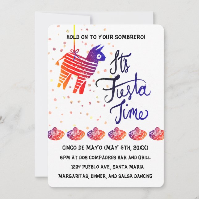 Fiesta Time Cinco De Mayo Invitation (Front)
