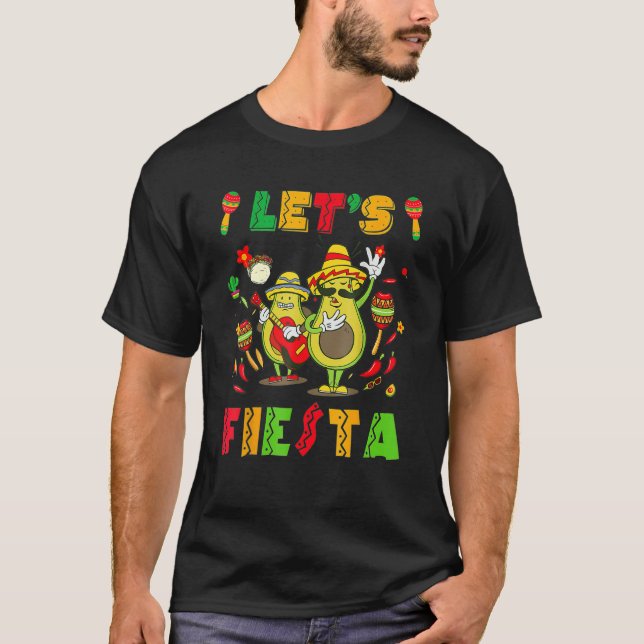 Fiesta Time Viva Mexico Fiesta Party Avocado Sombr T-Shirt (Front)