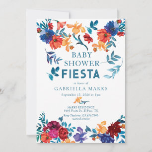 Fiesta   Watercolor Baby Shower Invitation