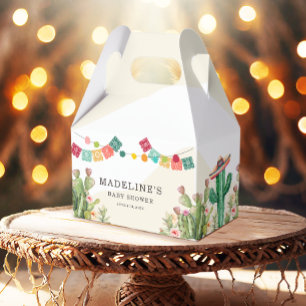 Fiesta Watercolor Cactus Mexican Baby Shower Favour Box