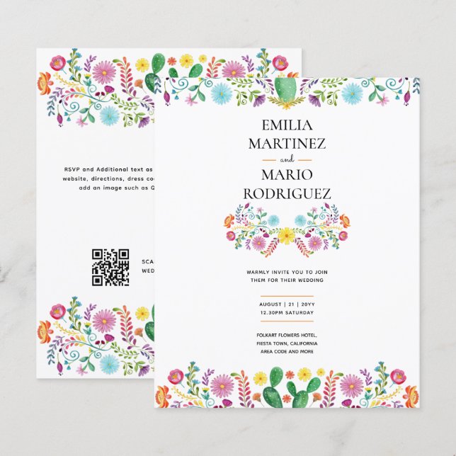 FIESTA WEDDING - Floral Folakart Modern (Front/Back)