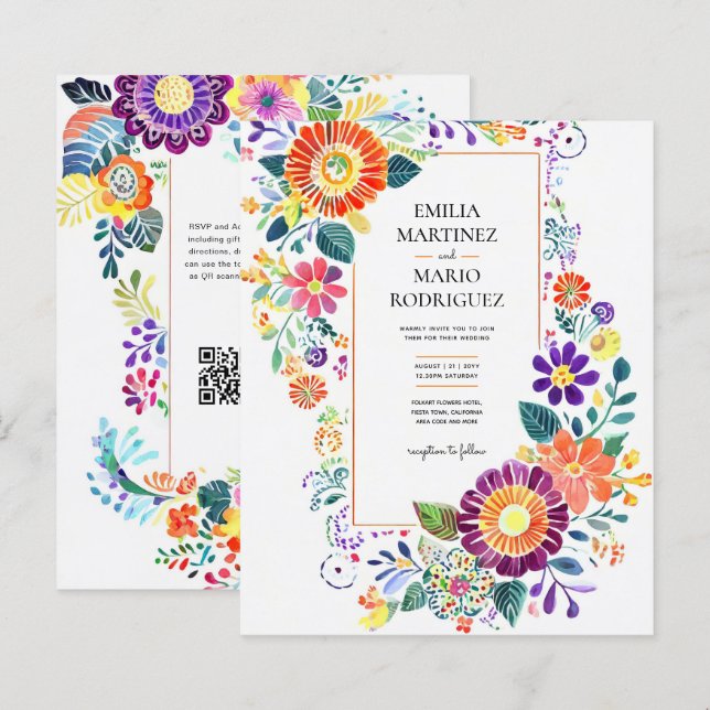 FIESTA WEDDING - Folkart Flowers Modern (Front/Back)