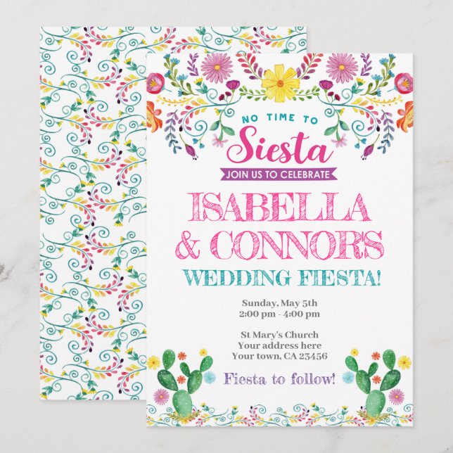 Fiesta Wedding Invitation (Front/Back)