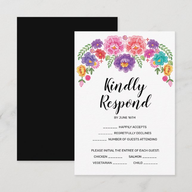 Fiesta Wedding RSVP Card (Front/Back)