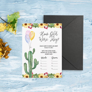 Fiesta Wedding Shower How Old Were They Game Card